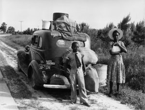 African American family leaves Florida